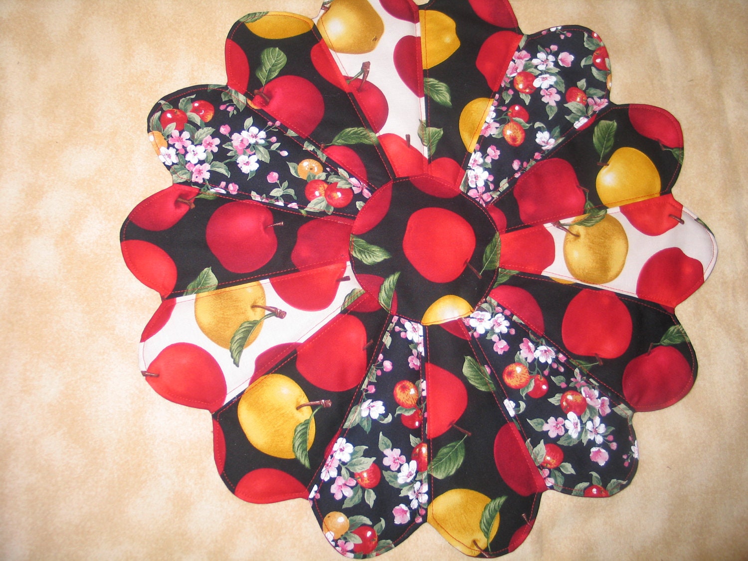 Red and Yellow Delicious Apples 16.5" Table Centerpiece