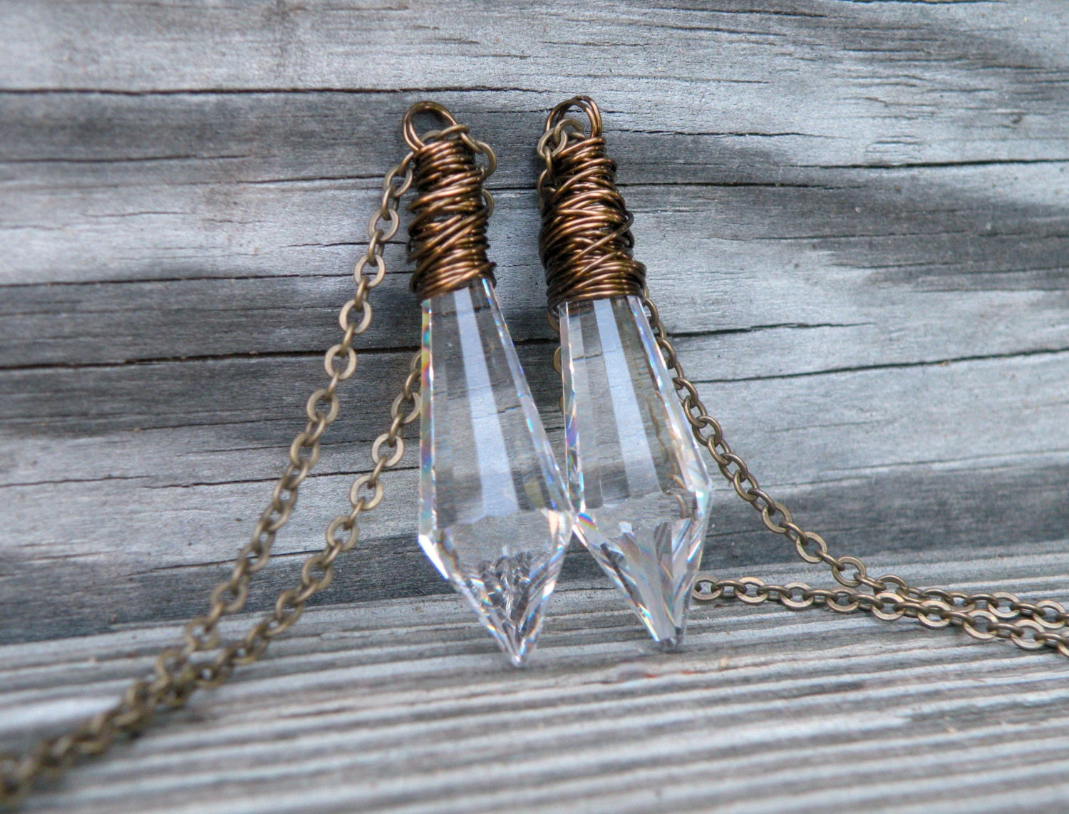 Chandlier Crystal Necklace, Crystal Necklace, Vintage Crystal