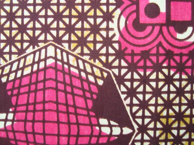 Pink and Chocolate brown African wax print batik fabric BY THE YARD 100% cotton