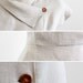 vintage 1940s dress / 40s dress / Natural Linen Wiggle Dress with Asymmetrical Collar