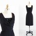 vintage 1950s dress / 1960s dress / Little Black Beaded Cocktail Dress by I. Magnin