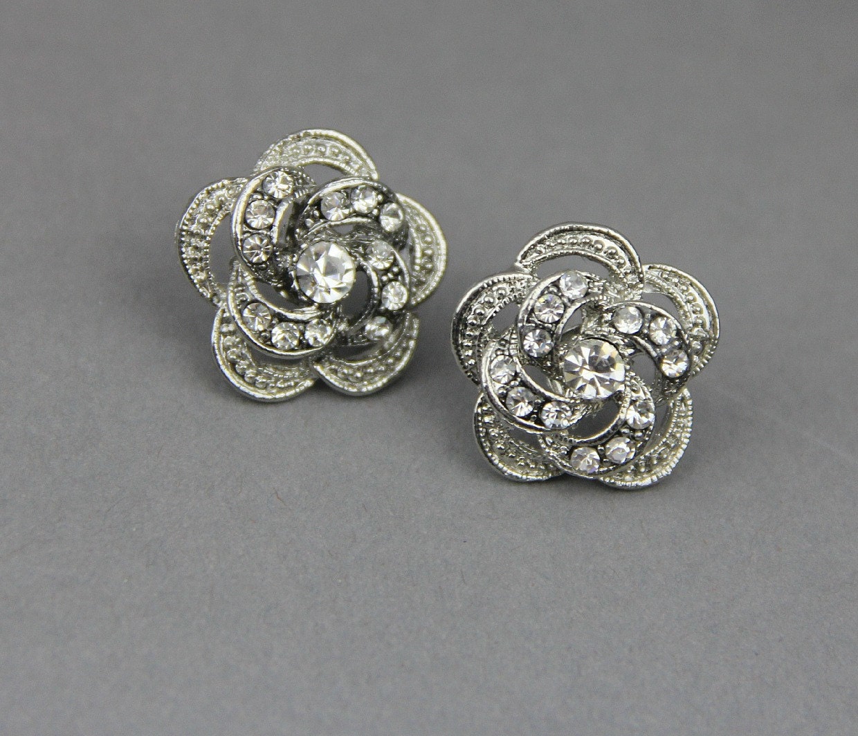 Bridal earrings, Wedding  stud earrings, weddings earrings , bridal  wedding jewelry , bridal party, vintage style earring - Style 519