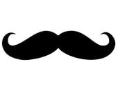 Handlebar Mustache Vinyl Decal 3x1.25 inches