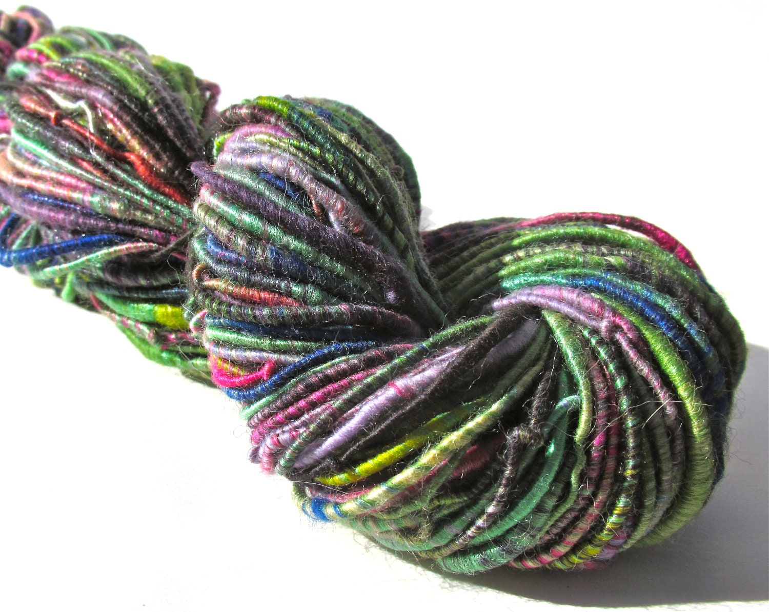 Corespun Art Yarn- Remix 128 yds Luxury Wool, Silk, Bamboo, and Sparkle