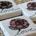 Antique Rose Love Tile Magnets, Set of 4, Ready to Ship
