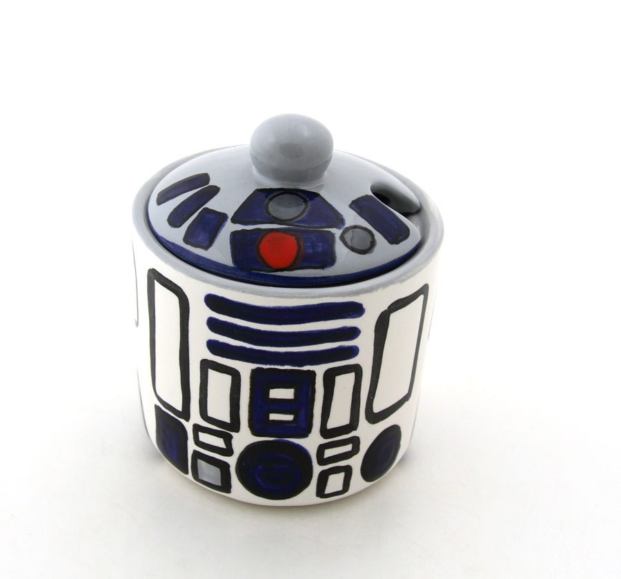 Star Wars (R) Inspired Funny Sugar Bowl for Sci Fi Fan, Geek, Droid Lover