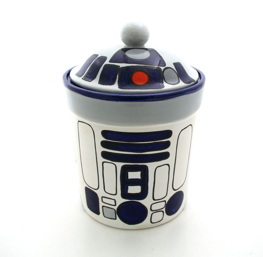 Star Wars (R) Inspired Funny Cookie Jar for Sci Fi Fan, Geek, Droid Lover