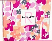 GIRL Modern Baby Memory Book . Pink Modern Florals
