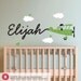 Airplane Wall Decal Boy Name Skywriter for Nursery Baby Children