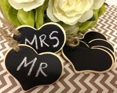 Heart Chalkboard Tags, Chalkboard Charms, Chalkboard Labels-50 and 1 extra fine CHALK MARKER