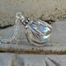May Sale 10% off - Crystal Drop Pendant Necklace - Winter, Woodland, Wedding, Silver, Antique Silver, Leaf, Ball