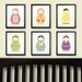 Russian Matryoshka Nursery Art Prints, SELECT ANY THREE 11 x 14, Russian Nesting Dolls Art, Kids Wall Art