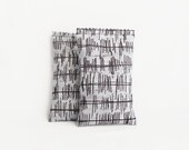 Geometric Lines Balsam Sachets - Black on Grey - Industrial Home Decor