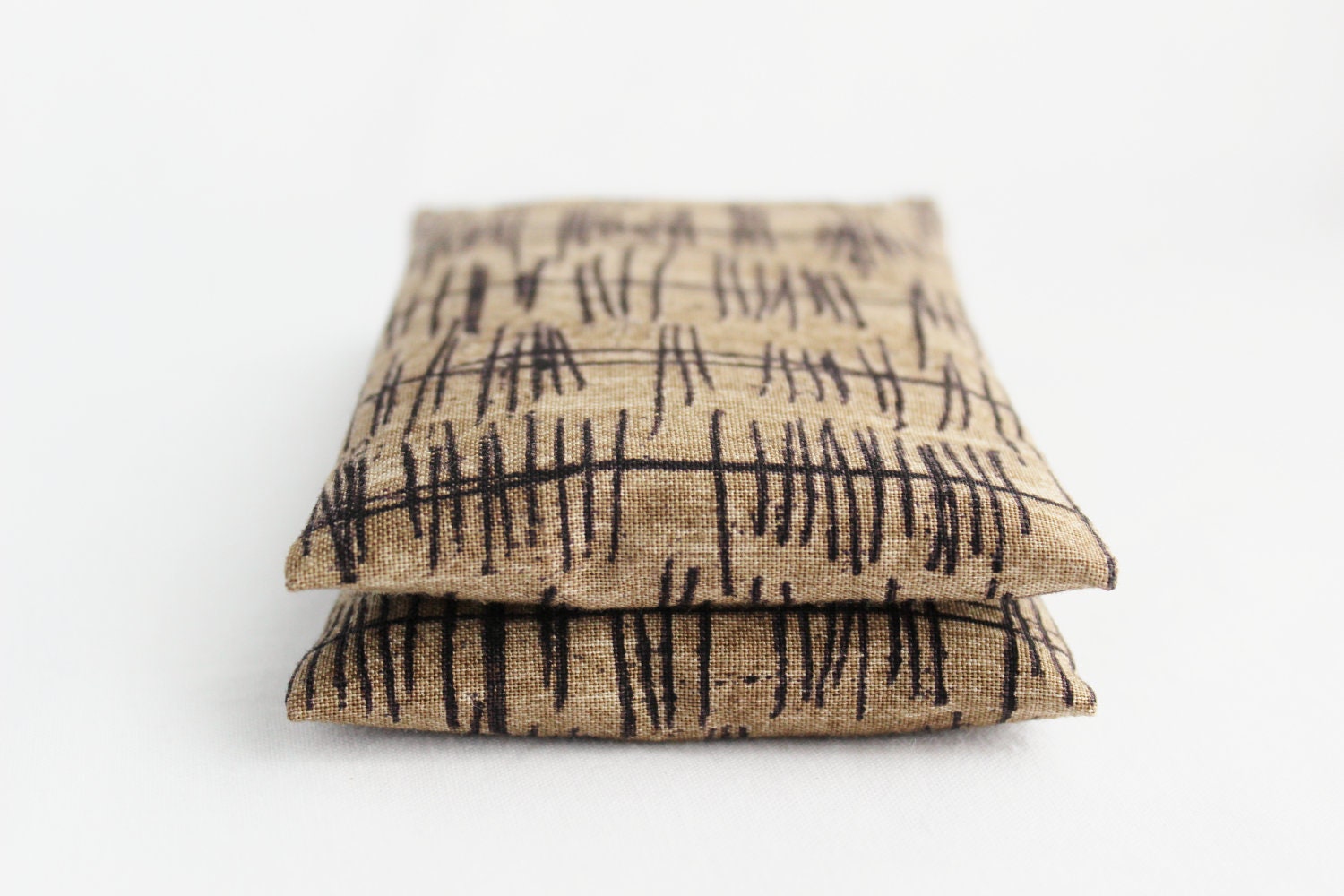 Urban Geometric Balsam Sachets - Black on Khaki - Striped Lines
