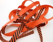 Orange Black Striped Grosgrain Ribbon for Halloween