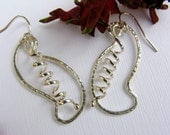 Dangle earrings - sterling silver textured abstract wirework earrings -  pretty and unique spiral earrings - artisan handmade metalwork