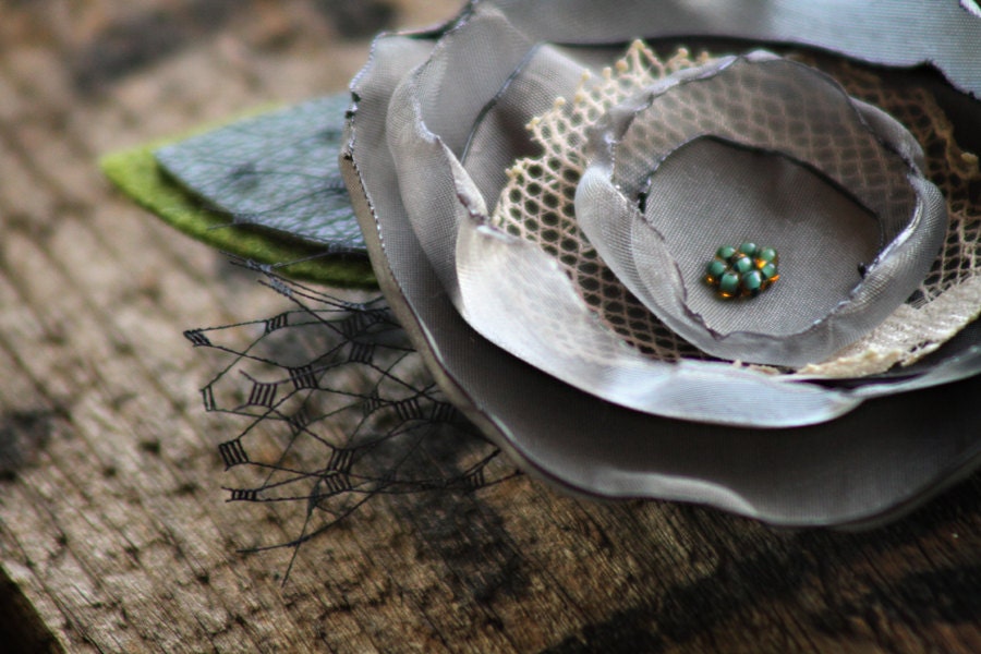 gray No.2, a handmade hair adornment