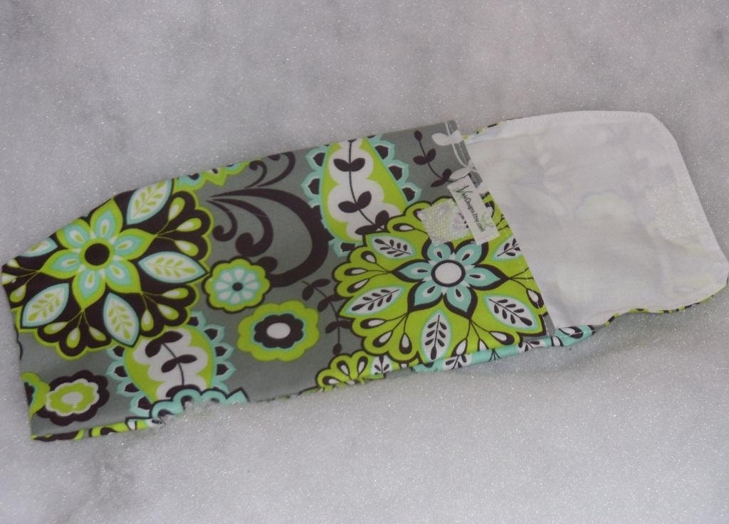 Diaper and Wipes Case Sleeve in Grey, Lime, and White fabric - Ready to Ship