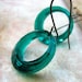 Vintage lucite circles and brass earrings - Crop Circles in emerald