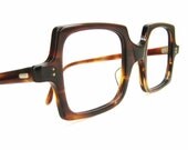 Vintage Square 70s Brown Eyeglasses Sunglasses Frame