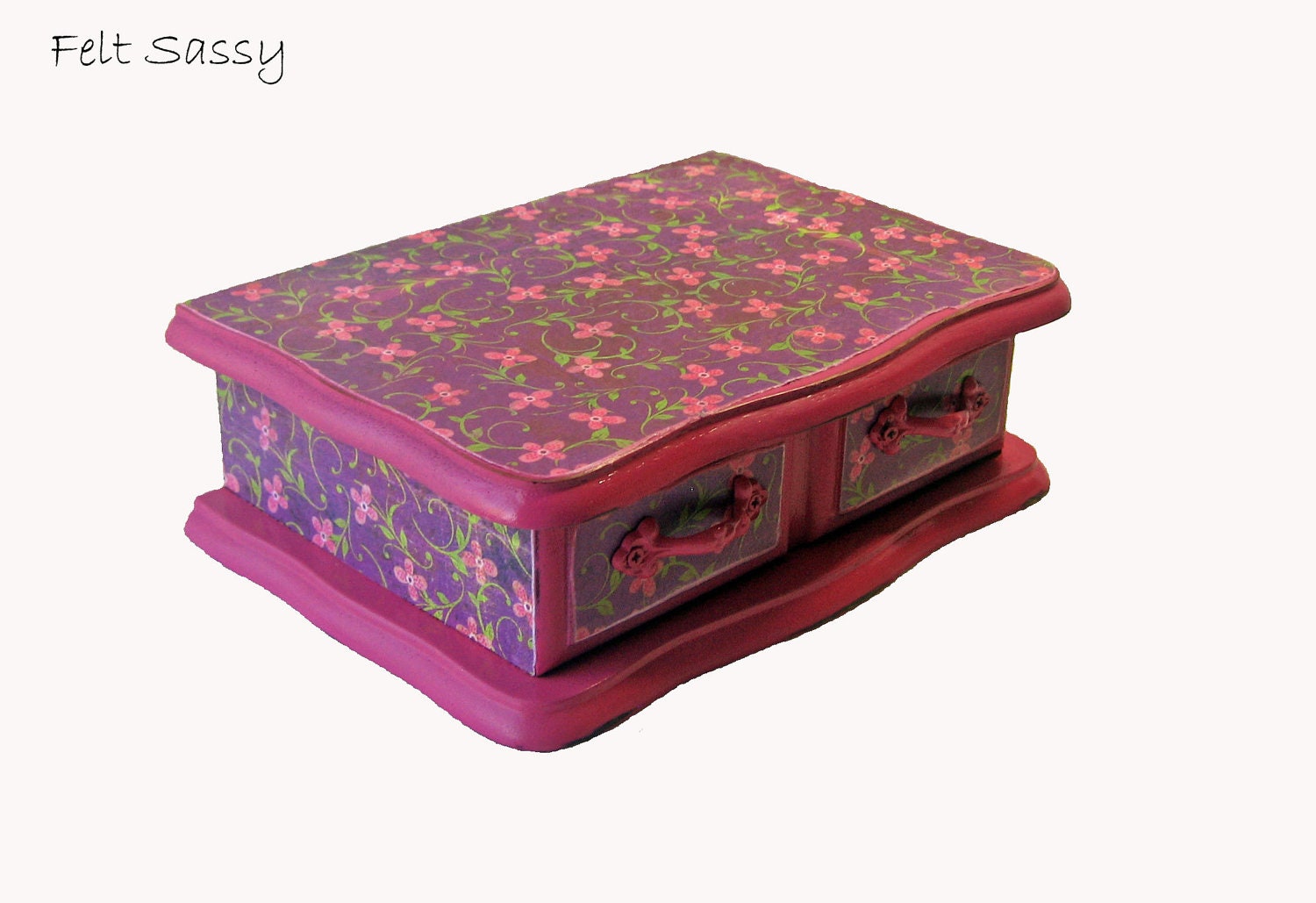 Refurbished Jewelry Box Small - Sweet Pea - by FeltSassy