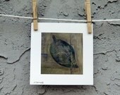 Green Leaf Collage Giclee Art Print  4 x 4 inches