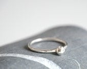 Sterling silver ring - stackable ring with 4mm ball - MADE TO ORDER