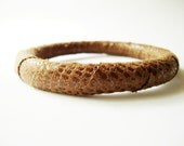 Fabric Bangle Bracelets in Honey Snakeskin