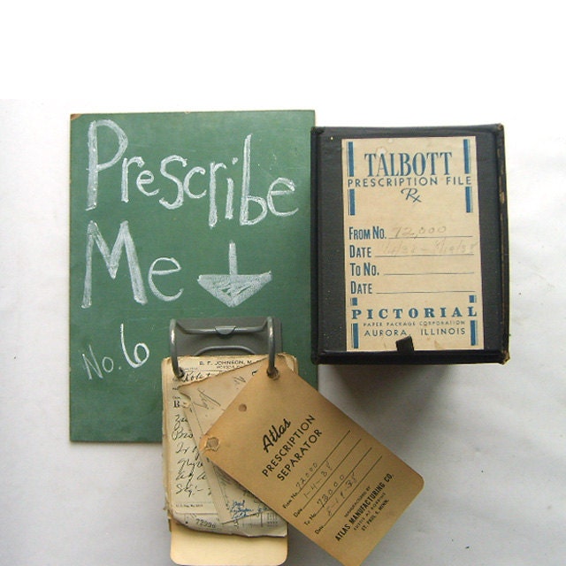 Pharmacy Box Full of Handwritten Medicine Prescriptions No. 6