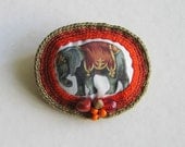 Orange Circus Elephant brooch