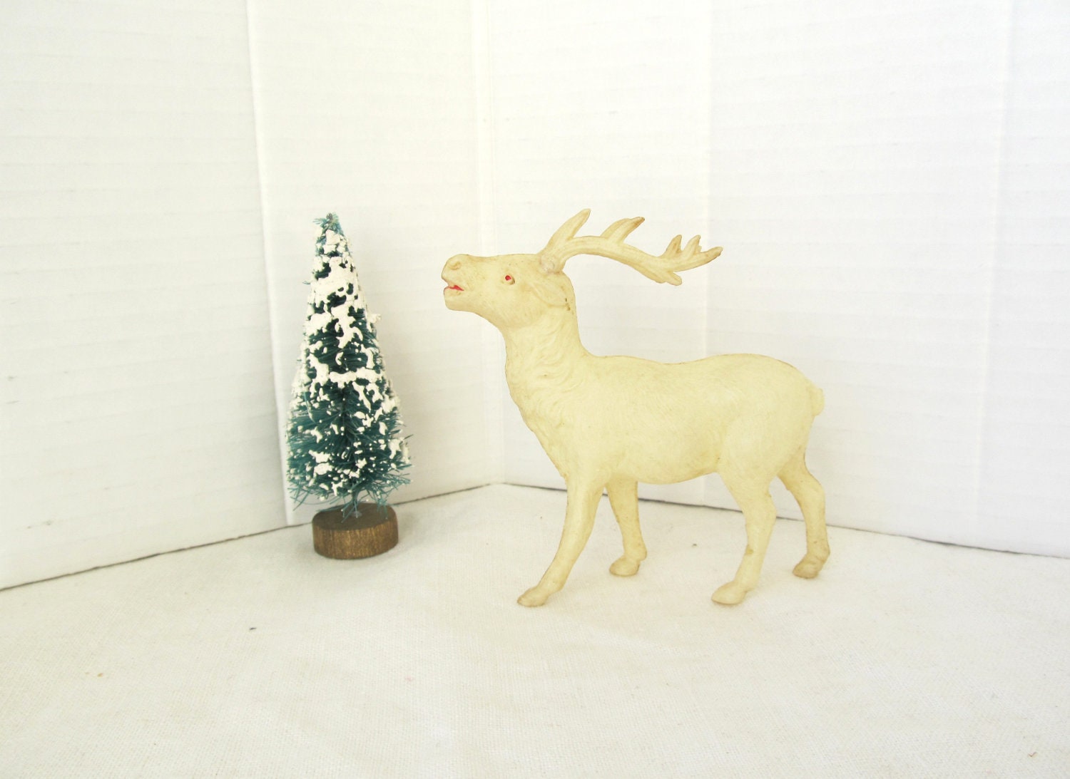 Vintage Celluloid  Reindeer - allthingswhite