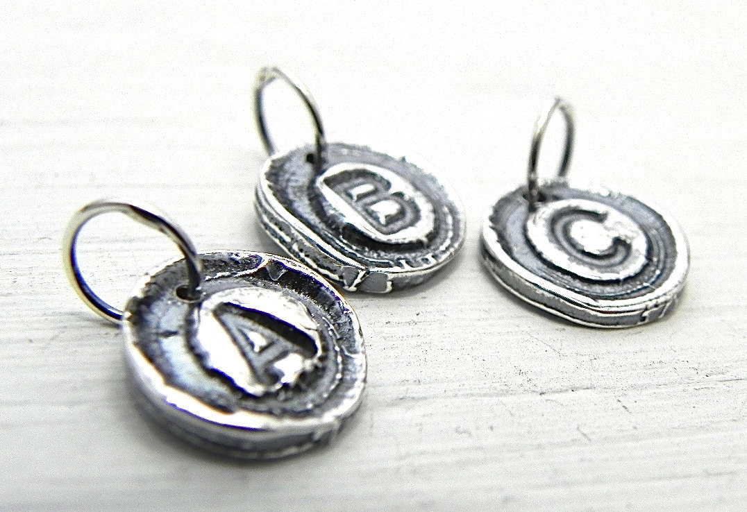 Initial Charm Alphabet Letter Sterling Handmade Wild Prairie Silver jewelry
