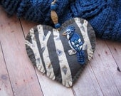 Blue Jay in Birch Ornament