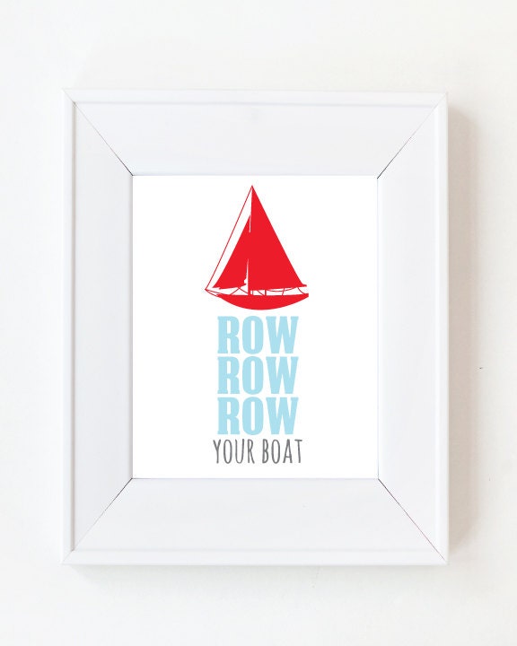 5x7 Row Row Row your Boat Nursery Rhyme print