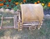 Garden Decor Basket Covered Wagon Native American Twig and Bark