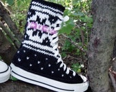Fair Isle Extra-High Top Knit Chucks, women's size 6.5 only