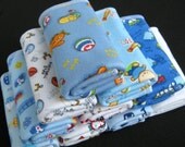 10 Cloth Wipes - Cotton Boy Assorted Fabrics