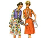 1970s Bolero & Dress Pattern Simplicity 9279 Bust 39 Half Size Vintage Sewing Pattern