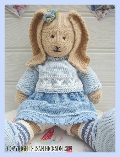 BLUEBELL Rabbit Toy Knitting Pattern/Bunny Rabbit/ Pdf/ DIGITAL Instant Download Pattern