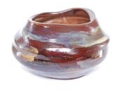 Abstract Pot Rings of Saturn Red Vessel