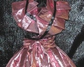 Bolero Shrug Wrap w/ matching ruffle burlesque skirt... Pink  Lame