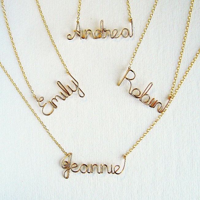 14k Gold Fill Custom Name Necklace