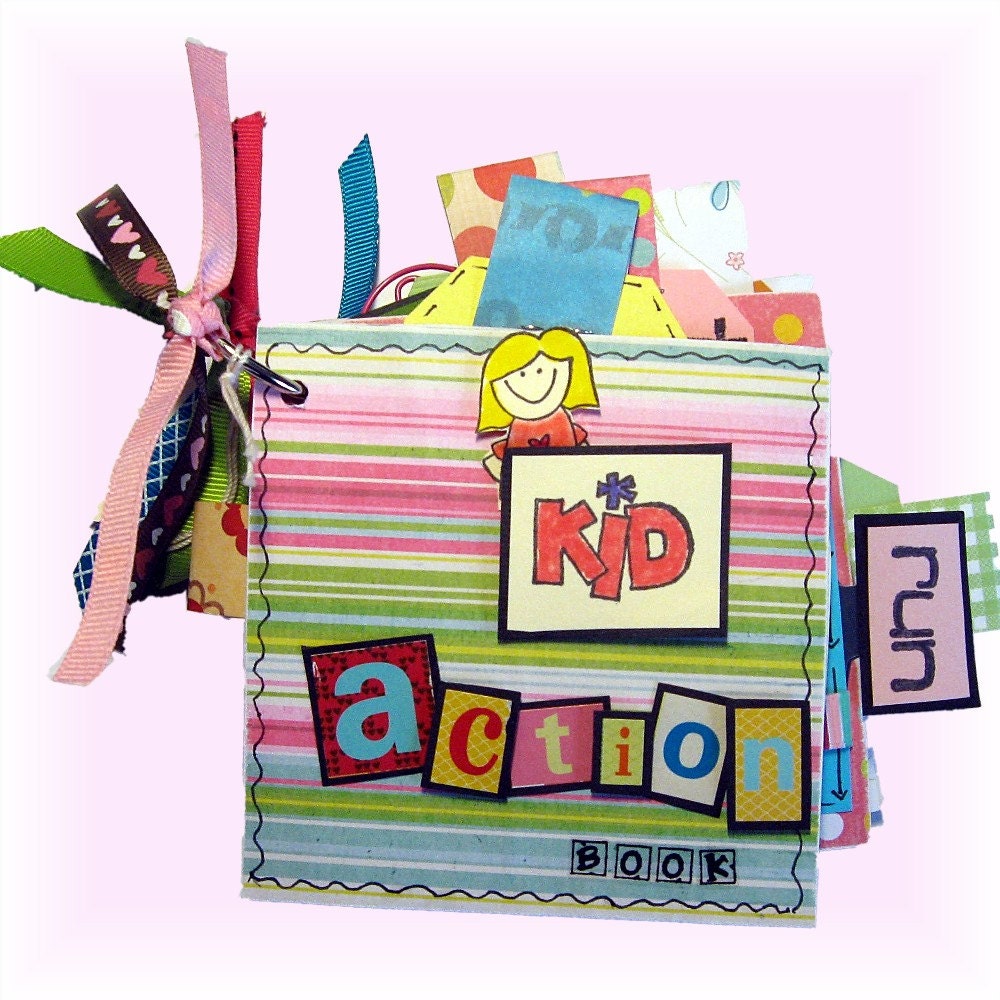 Girl Action Mini Scrapbook Album, Bright and Colorful