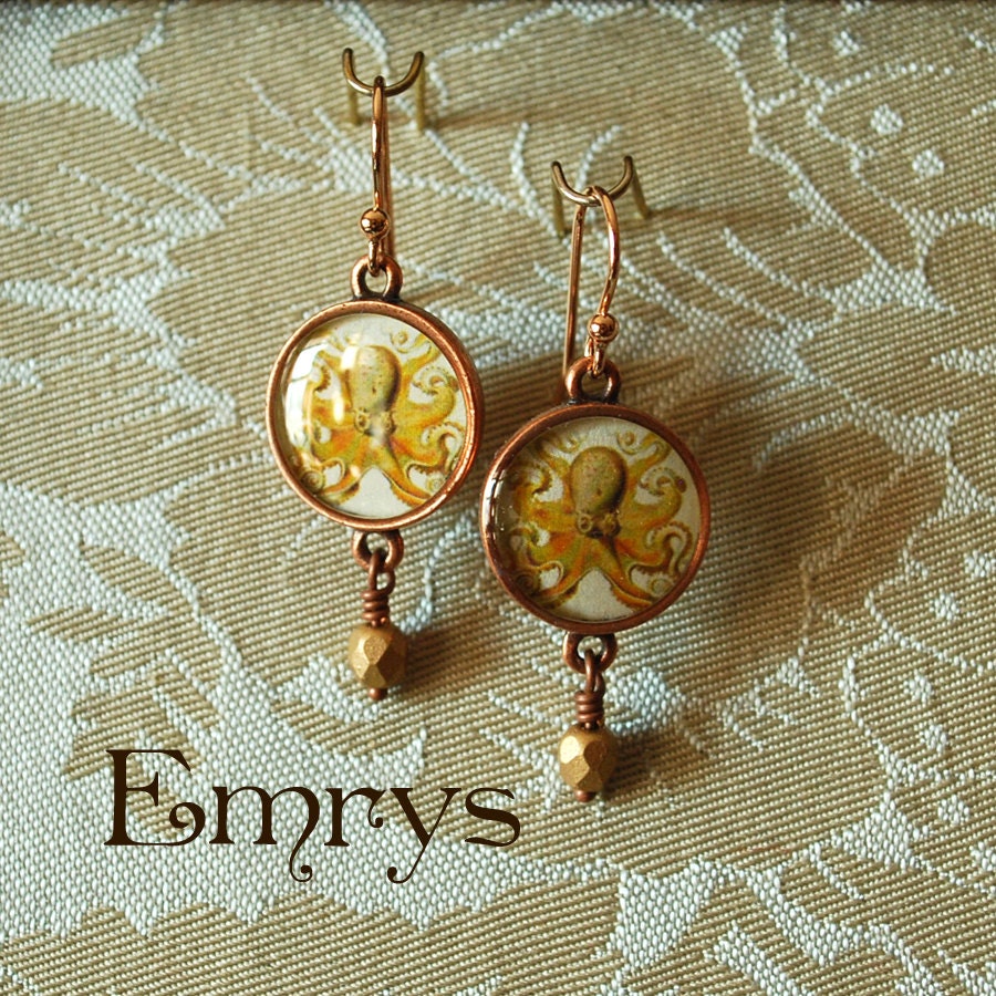 Vintage Octopus Earrings