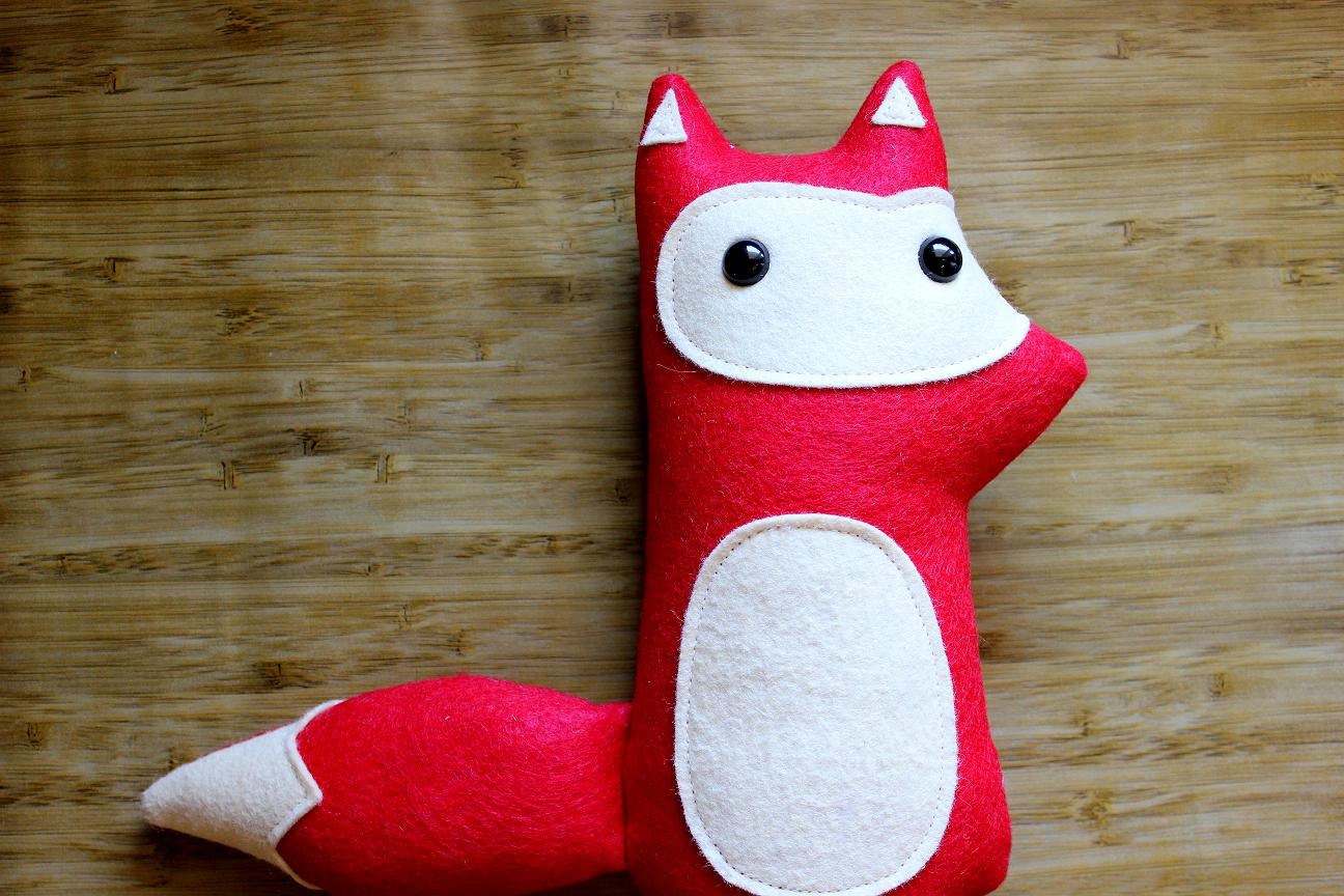 Handmade red fox stuffed animal, Liam - Made to order
