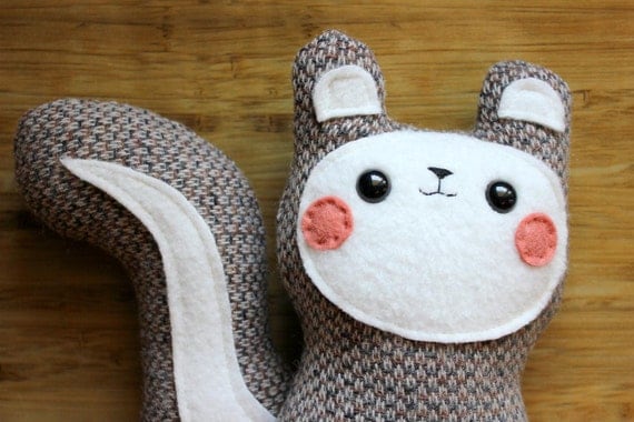 RESERVED for ameliefleurant - Bon Bon - The Blushing Woodland Squirrel Plush - Made to order by sleepyking