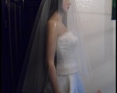 Waist Drop Double Tier Cut Edge Bridal Veil