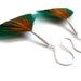 Iridescent Feather Earrings in Deep Teal, Green and Yellow - READY TO SHIP