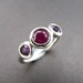 Ruby and Amethyst Sterling Silver Gemstone Ring - Size 5-6