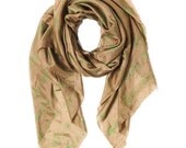 Olive green silk scarf